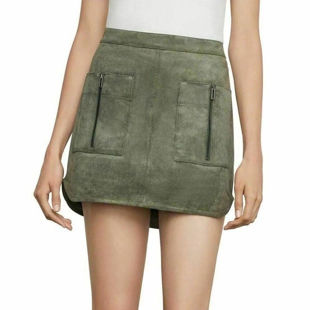 BCBG MAX AZRIA Vegan Suede Mini Skirt XXS